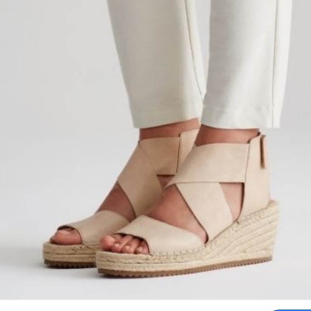 Eileen Fisher Women's Willow Platform Wedge Espadrille Sandals size 9